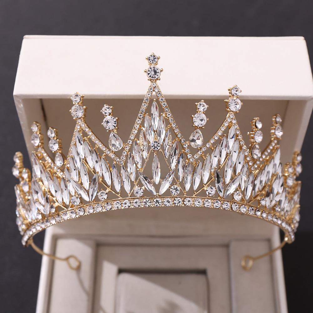Nouveau diadème en cristal blanc accessoires de mariage couronne de mariée couronne de princesse baroque haut de gamme bandeau de pierres précieuses