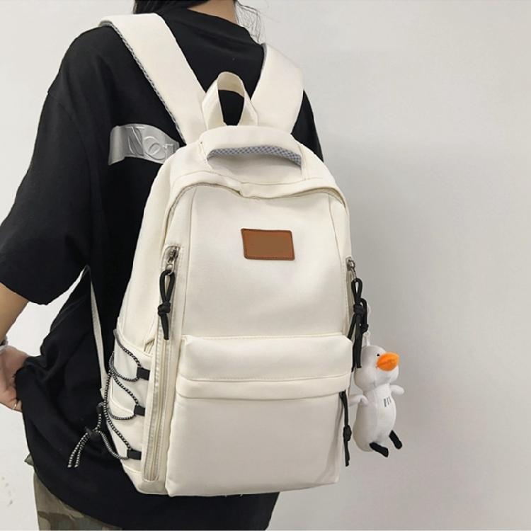 Versatile Student Backpack with Ample Space for Daily School Life Japanese Solid Color Large Capacity Daypack School Bag
