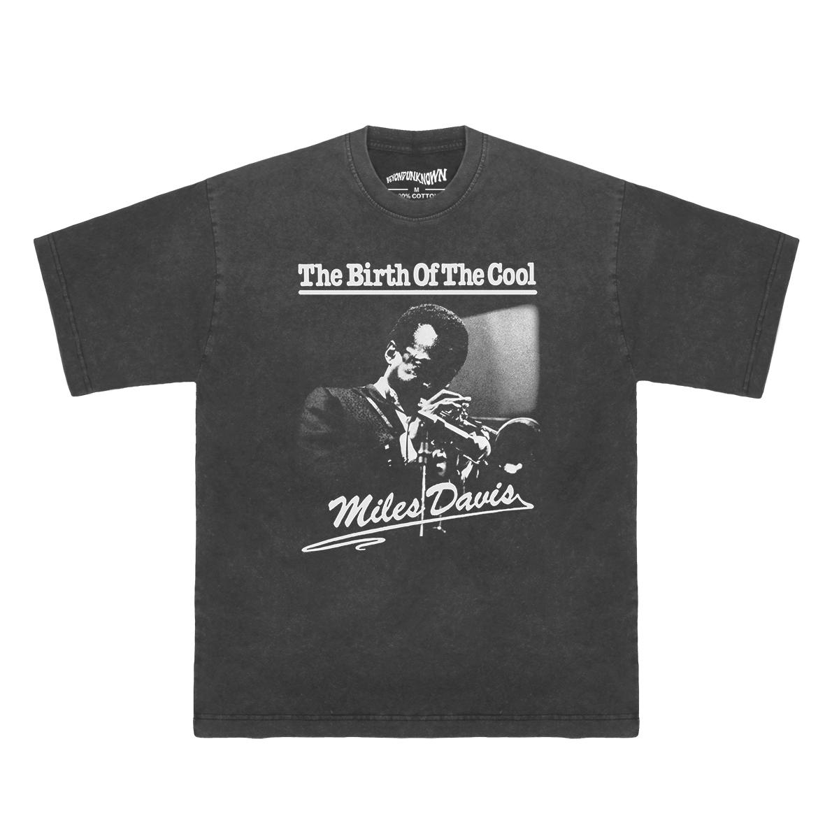 Miles Davis TShirt The Birth Of The Cool Jazz Music John Coltrane Herbie Hancock Print Short Sleeves Washed Mens Tops Shirt S