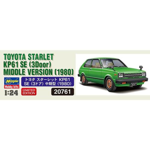 Hasegawa 1/24 Toyota Starlet KP61 SE (3-door) Mid-model 1980 Plastic Model Kit 20761 (Car)