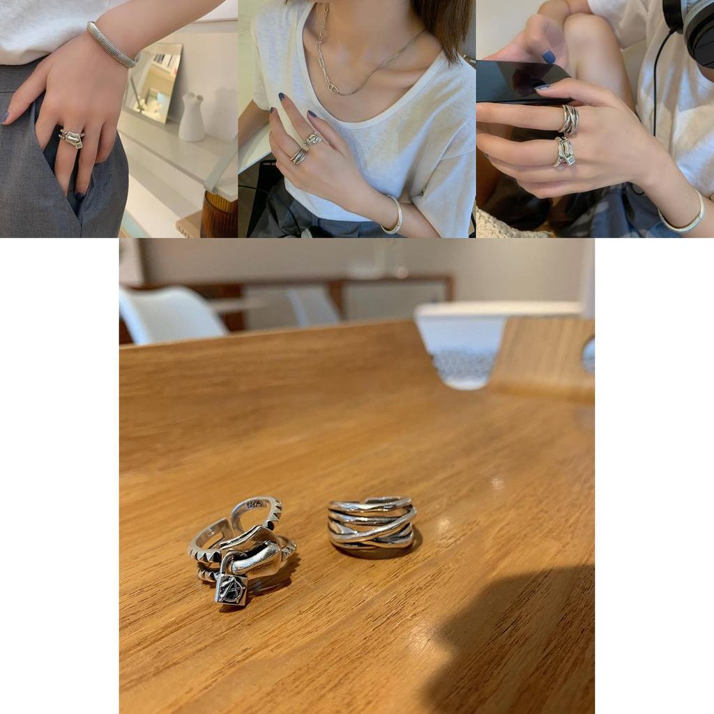925 Sterling Silver Vintage Style Ring For Women Unique Fashionable Adjustable Design