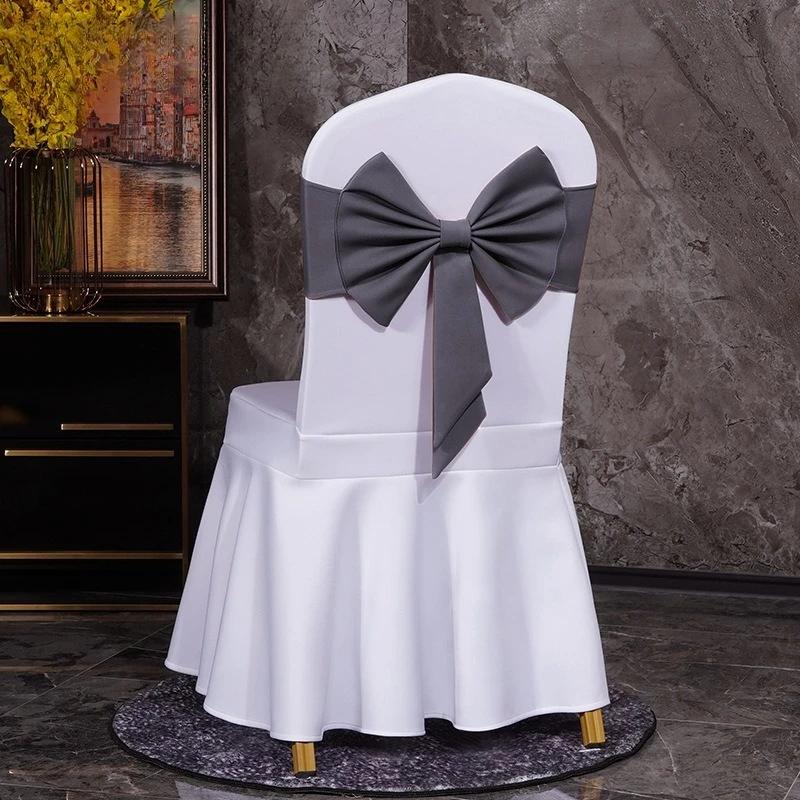 10PCS Thicken Spandex Chair Cover Band Ribbons Chair Tie Backs for Party Banquet Decor Wedding Decoration Knot Chair Bow Sashes