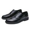 Men White Brogues Derbys Formal Business Leather Shoes Men Retro Black Tuxedo Wedding Classic Dress Shoes Over Sized