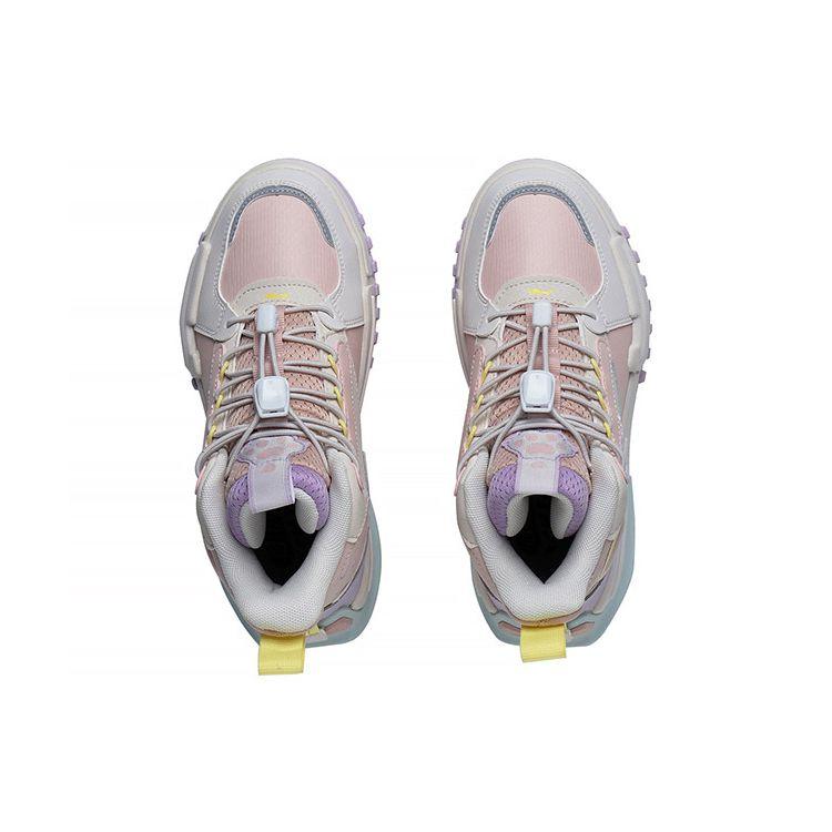 Li Ning Kids Sports Lifestyle Series Journey 2 Fashion Classic Pattern Embroidery High-Top Casual Shoes Kids Casual Shoes YKCS144-14