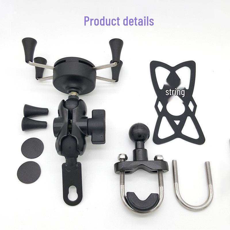 Adjustable Motorcycle Phone Holder for 3.5-7 Inch Devices with Handlebar and Mirror Mount