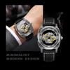BINBOND Neue Herrenuhren Skelett Hohl Skelett Retro Herrenuhr Top Marke Luxusuhr Herren Armbanduhr Quarz