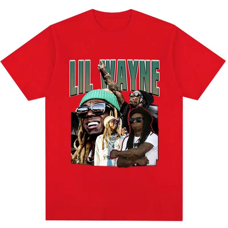 Vintage Rapper Lil Wayne Print Tshirts Men Women Hip Hop Punk T Shirt Cozy Cotton Trendy Gothic T Shirts Streetwear