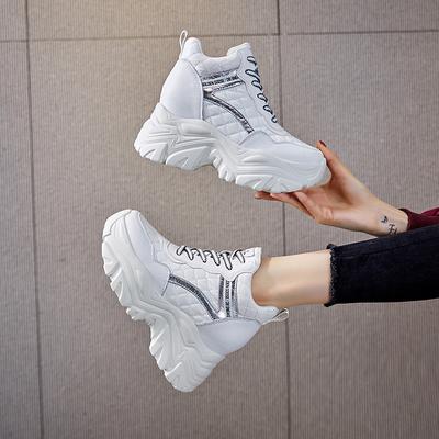 High-top Shoes Increase In Height In Autumn and Winter New Platform Casual Sports Shoes Ins Trendy Velvet Shoes