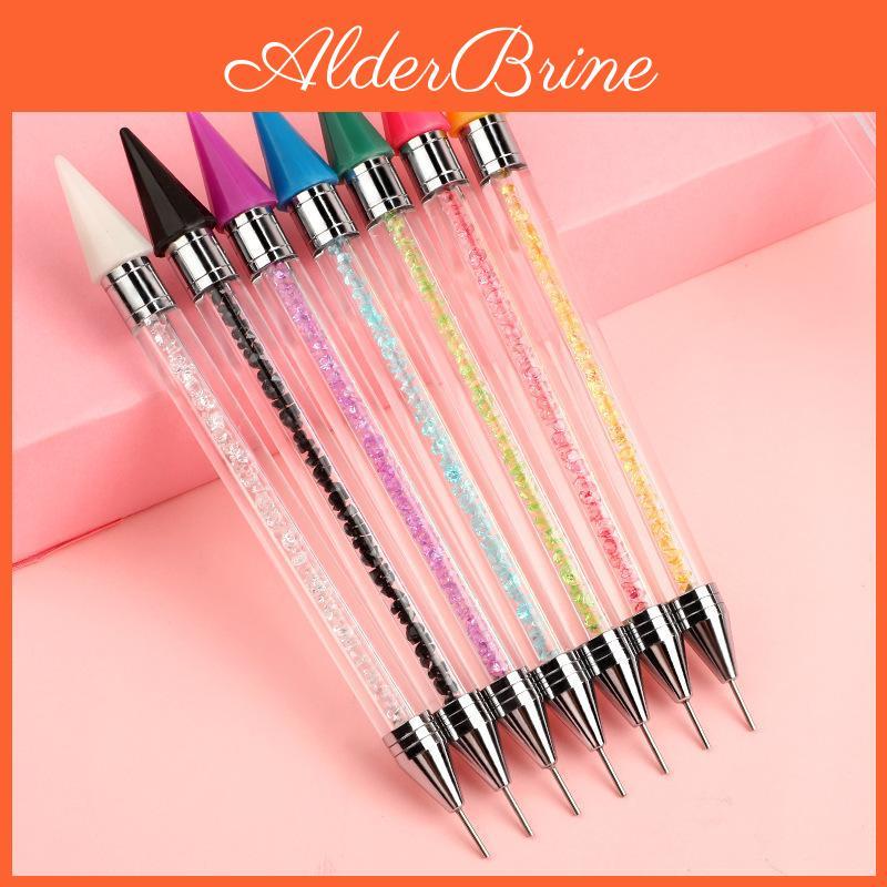 Embroidery Point Head Double Diamond Drill Pen Dot Painting Point Pen Nail Art Rhinestone Picker Wax Pen