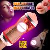 Double Hole Pussy Male Masturbator Oral Vaginal Vibrator Cup Real Toy