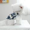 Pet Circle Dog Cat Winter Warm Blue Plaid Tuxedo Jacket Two-Legged Outfit Small Medium Large Breeds
