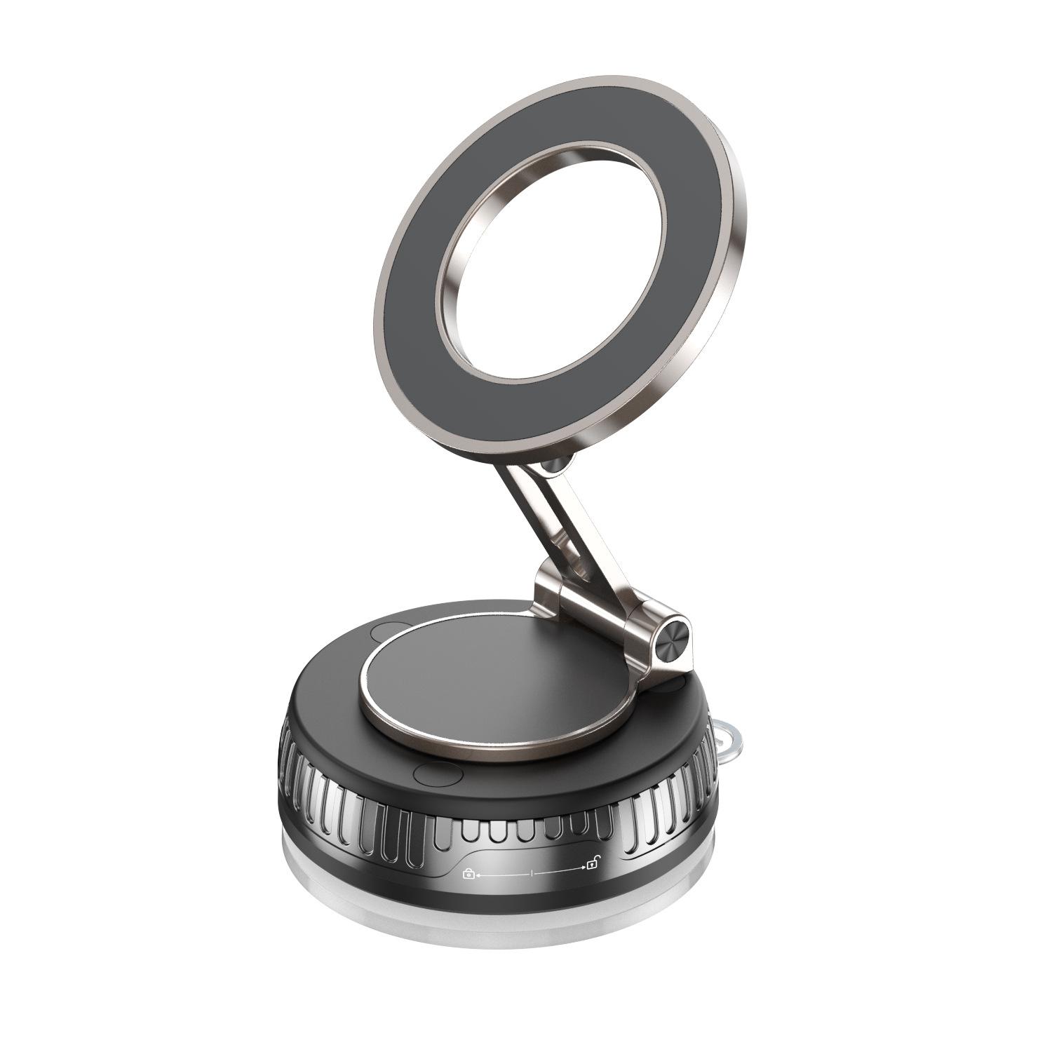 Car Magnetic Lazy Support Frame Vacuum Adsorption Magnetic Mobile Phone Holder Car Dashboard Navigation Foldable чёрный