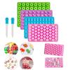 Silicone Candy Molds with Bear Dinosaur Heart Donut Shapes for Homemade Gummies Chocolates Ice Cubes and Jelly Includes Droppers