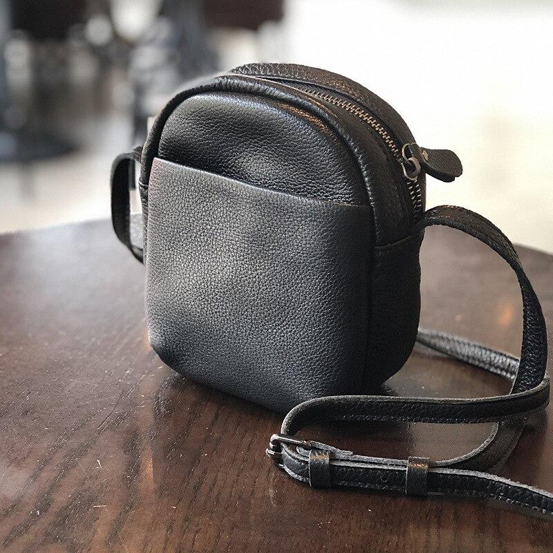 Leisure Nature Soft Cow Leather Women Small Mobile Phone Bag Versatile Shoulder & Crossbody Bags