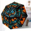 1pc Owl Mandala Automatic Open/close Umbrella, 8-Rib Sturdy Structure, Portable Travel Umbrella, Parties, Everyday Use, 11148