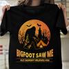 Bigfoot Saw Me But Nobody Believes Him Halloween T-Shirt 100% Cotton O-Neck Short Sleeve Summer Casual Mens T-shirt Size S-3XL
