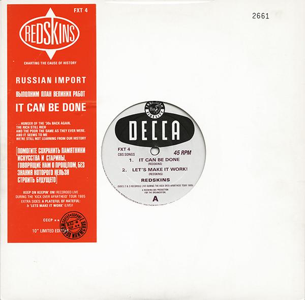 

10inch Record REDSKINS - It Can Be Done FXT4 Decca 1986 UK Rock Used