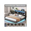 Upholstered Bed - MUVOE - 160x200 Cm - USB Socket - LED Lighting - Reversible Headboard
