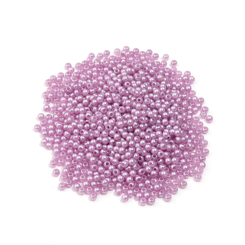 

50-1000pcs Light Purple ABS Imitation Pearl Beads 3-12mm With Hole Round Loose Beads For Jewelry Making DIY Bracelet Necklace
