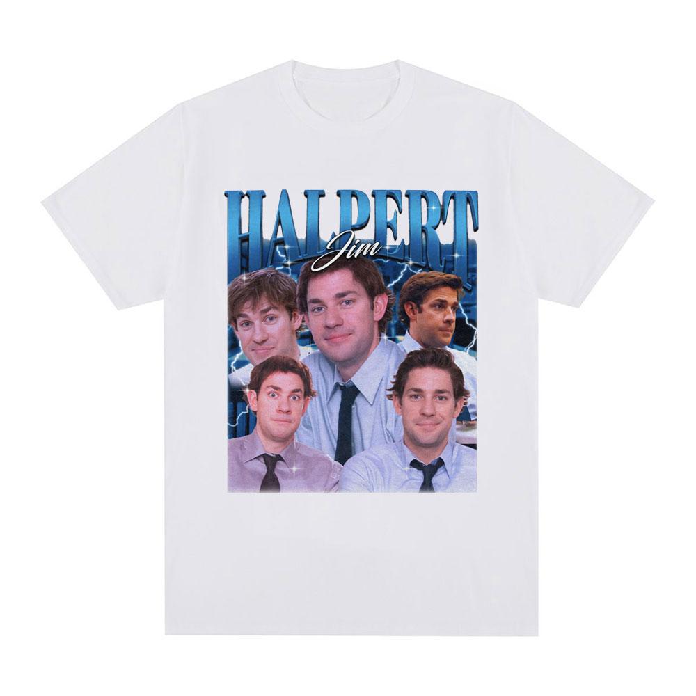 Tv Series Jim Halpert Dwight Schrute Homage The Office T-shirt  Women Fashion Vintage Short Sleeve Oversized T-Shirts