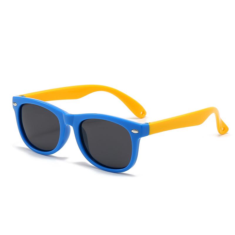 Children's Polarized Silicone Sunglasses - Square Frame UV Protection for Boys & Girls