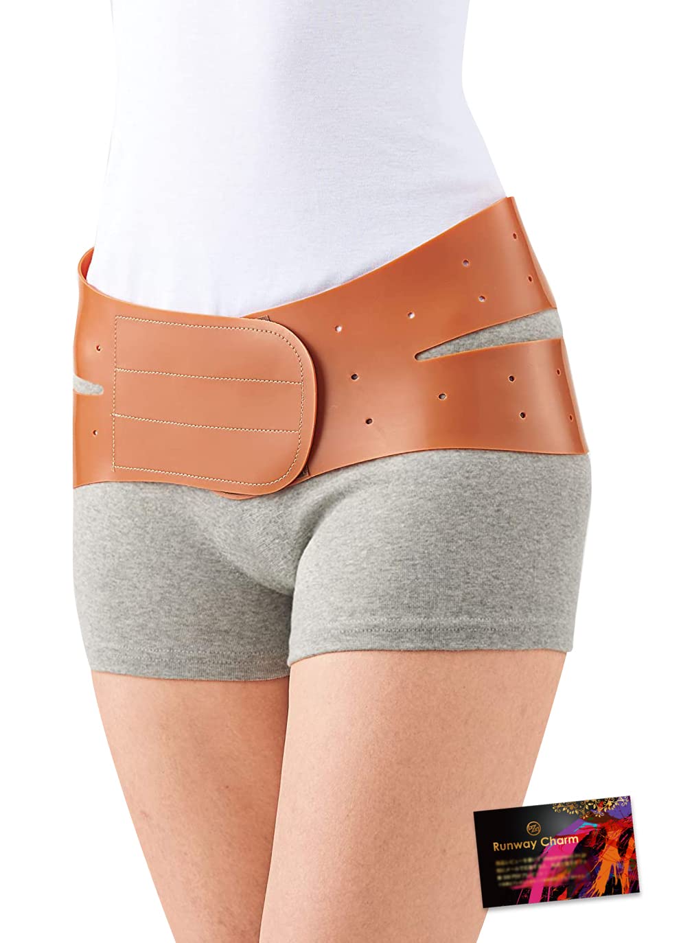 

NEIGHBOR CLOWN Waist Support Belt, Raw Elastic Corset, Secure Fit, Non-Slip, Adjustable, Stretchable, Made in Japan, Unisex, Includes RC Sticker (M-L)