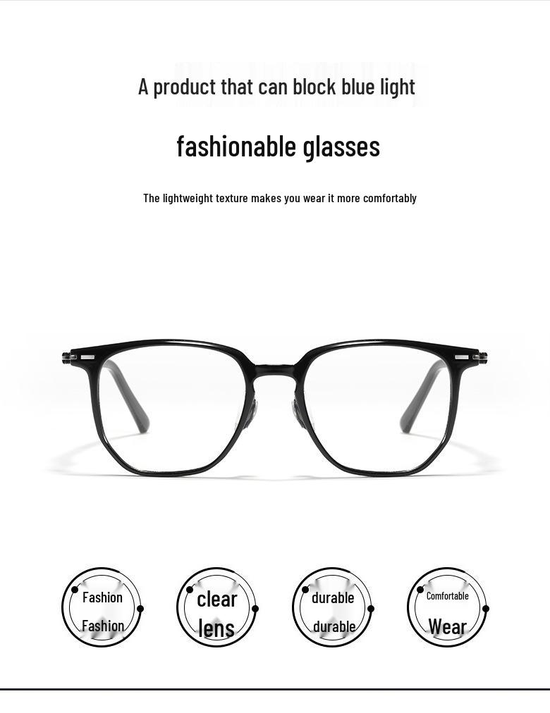 Ultralight TR90 Women's Fashion Polygon Eyeglass Frame with No-Feel Nose Pads, Prescription-Compatible, Large Face Fit