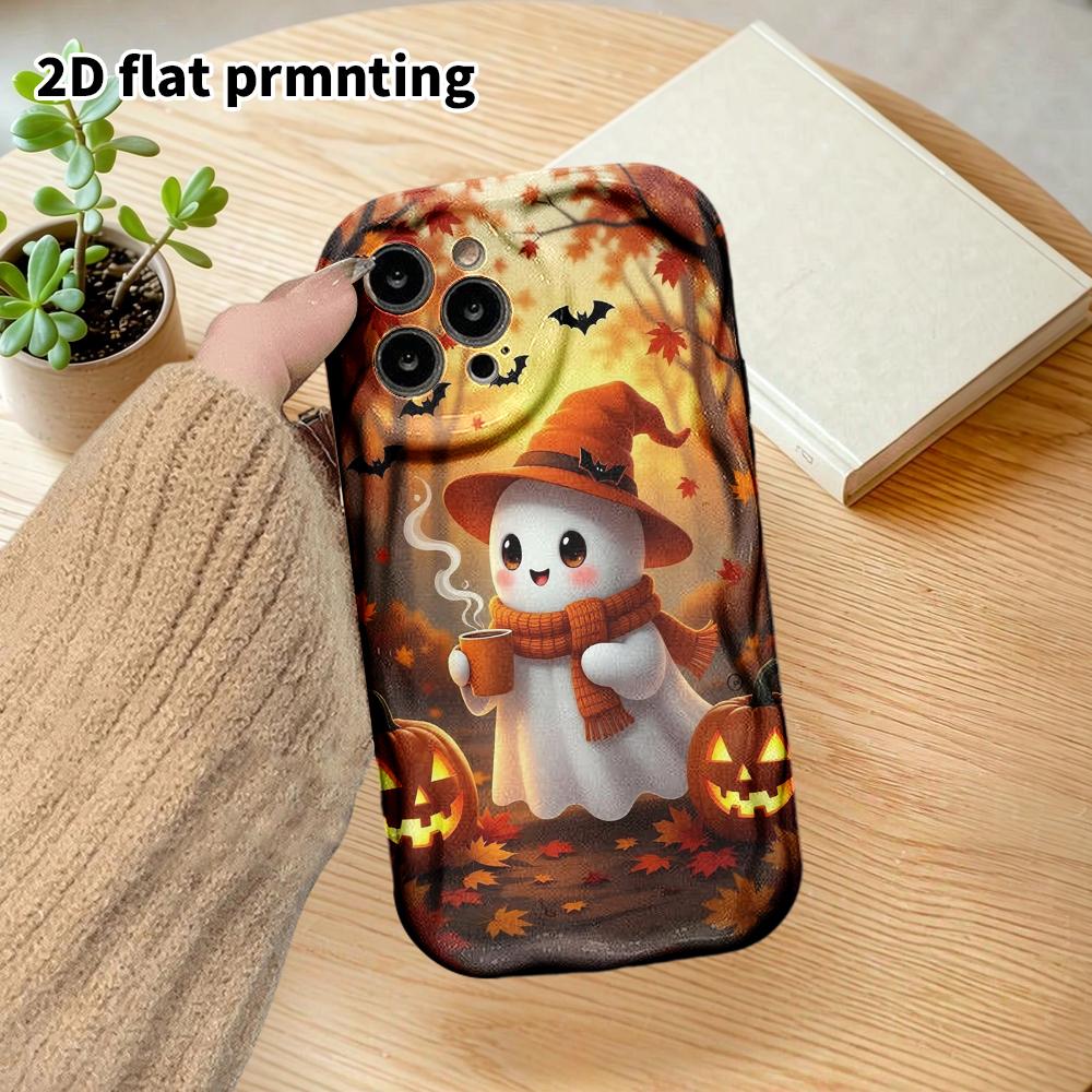 Phone Case: 2D Flat Design Suitable for iPhone 18, 17, 16, 15, 14, 13Pro Protective Cases, Couple Style, White Kitten, Christmas and Halloween Gifts