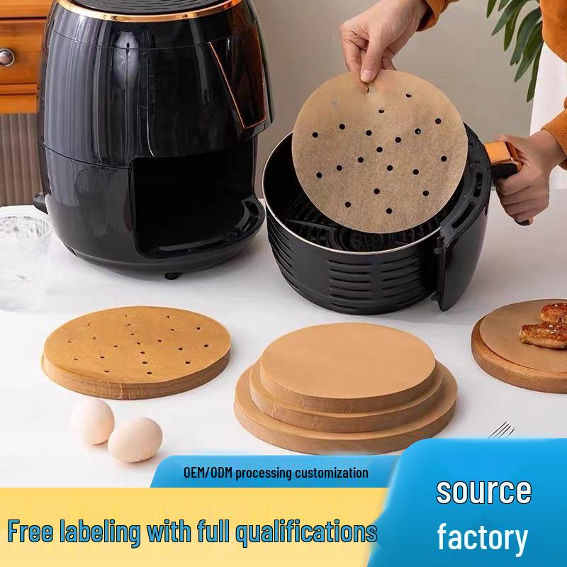 

Kraft Air Fryer Paper Liners, Food-Grade Silicone, Oil-Absorbing, for Baking & Grilling Kraft, 100 sheets