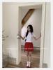 2025 Summer Petite Red Polka Dot A-Line Mini Skirt: Slimming High-Waisted Design for Women