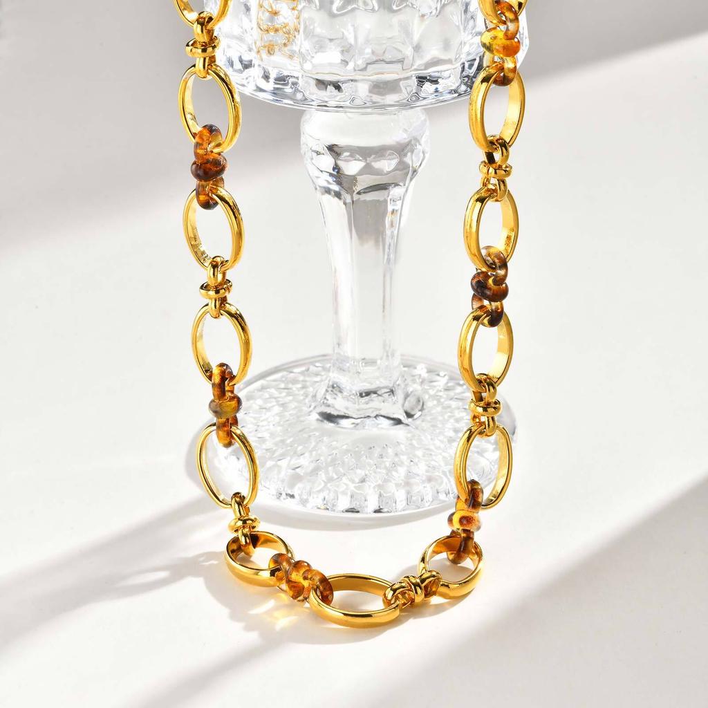 Chunky Chain Bracelet for Women, Adjustable Stainless Steel Thick Link Gold Plated Bracelets, Statement Jewelry Non Tarnish