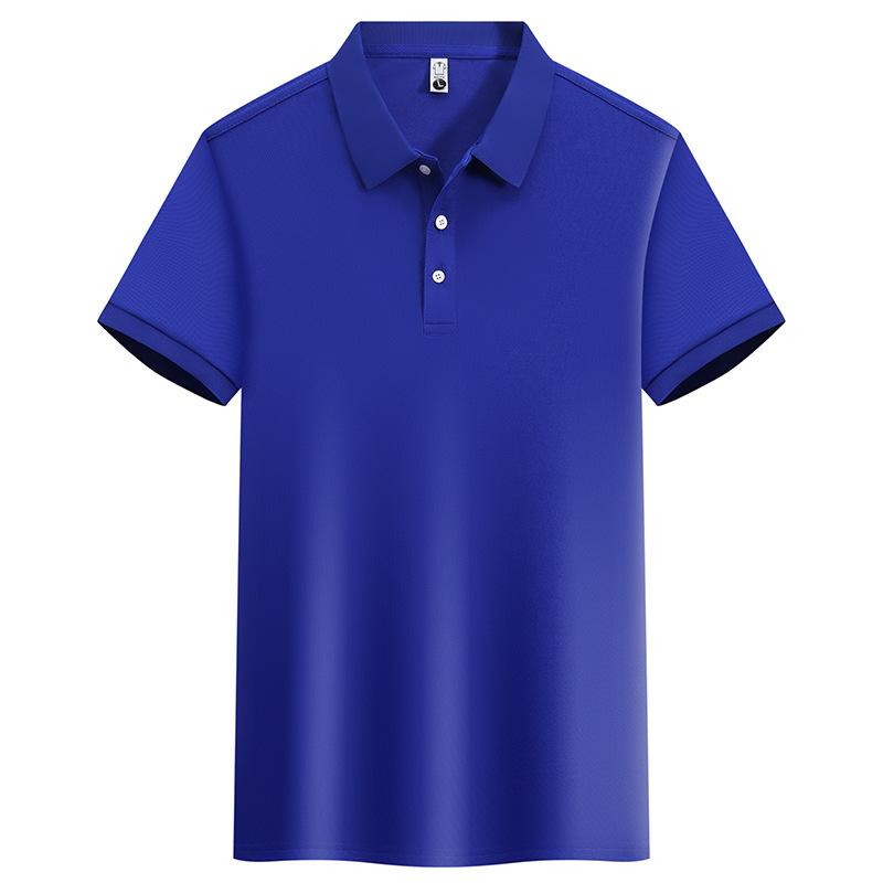 Kurzärmeliges Poloshirt für Herren im Sommer, schlichtes, legeres Business-T-Shirt mit einfarbigem Revers, Eisseide, atmungsaktiv und vielseitig