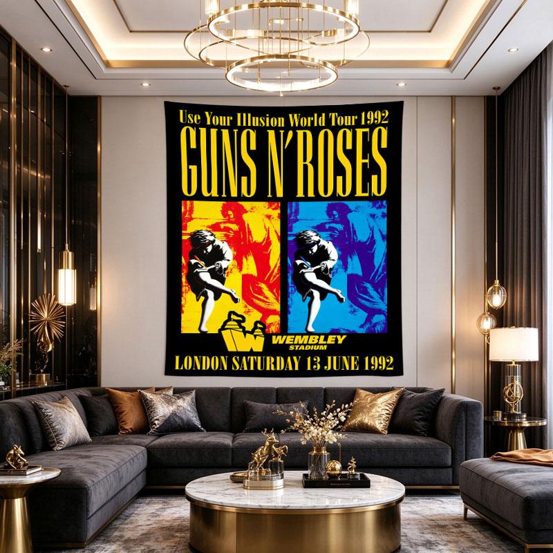 Guns N Roses Use Your Illusion 1992 Wembley Split Art Poster