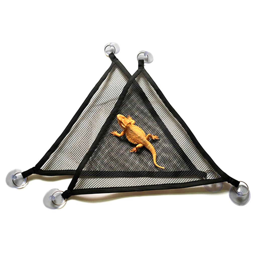 Reptile Hammocks Lizards Hammock Bearded Dragons Triangular Hanging- Net Hammock Lounger Bed Accessories