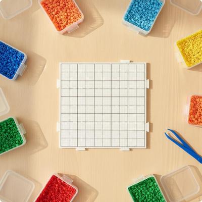 Melting Bead Pegboard PatternVisible Craft Board Tray Reusable with Pins for Crafters,
