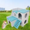 Yousheng Hamster Hideout House with Ladder Ventilated Design Double Layers Hedgehog Chinchilla Villa Living Hut Pet Supplies