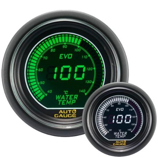 Autogauge Digital Gauge Green White LED 52mm Water Temperature Gauge 612 Series &