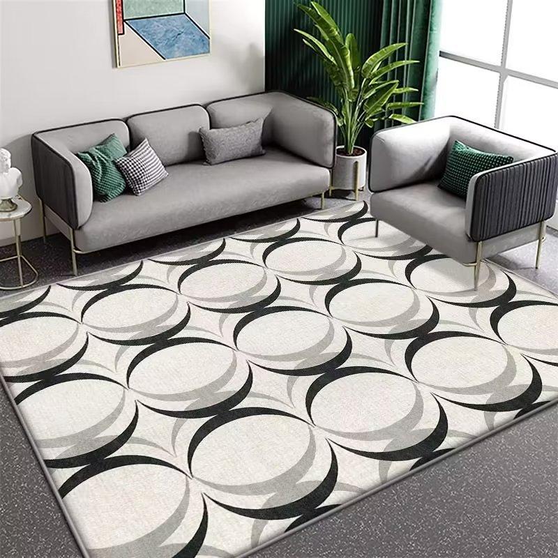 Living Room Coffee Table Carpet Striped Graphic Floor Mat Household Living Room Large-area Laying Soft Floor Mat