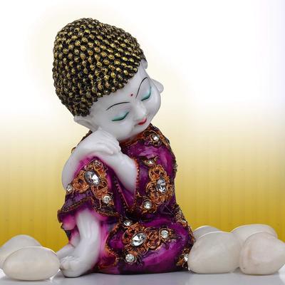Polyresin Buddha Idol Dekorative Schaufigur - Kleiner Baby-Mönch, Marmorstatuen, Lord Buddha Idol, Mönchsstatue für Heimdekoration