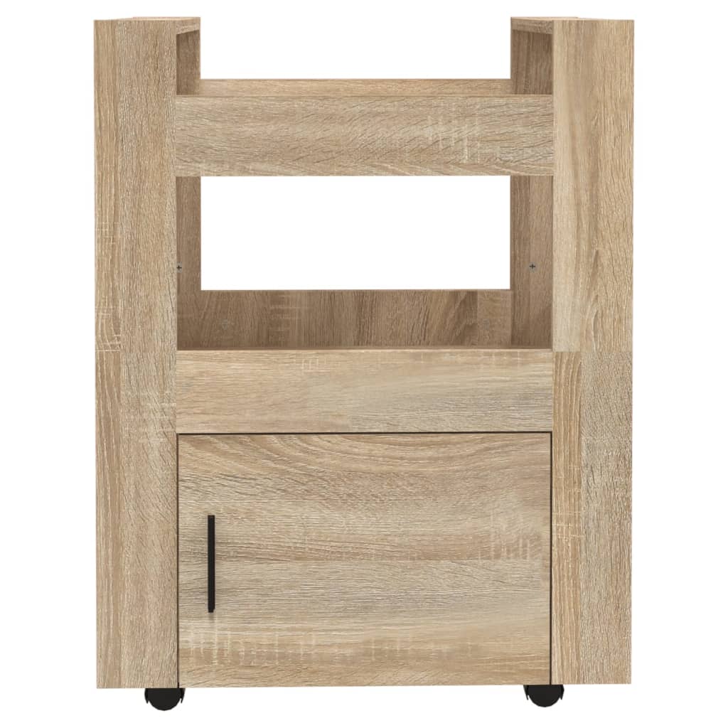 Kitchen Trolley Sonoma Oak Finish 60 X 45 X 80 Cm Engineered Wood