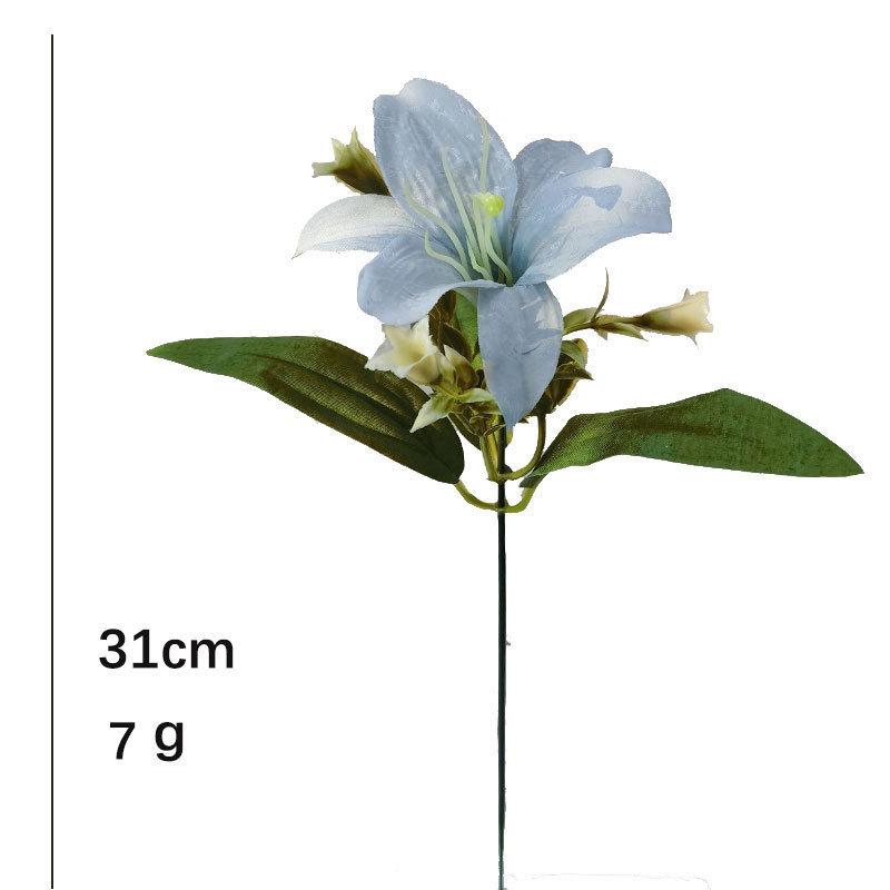 Lily and Baby's Breath Artificial Bouquet - Decorative Faux Flowers Arrangement