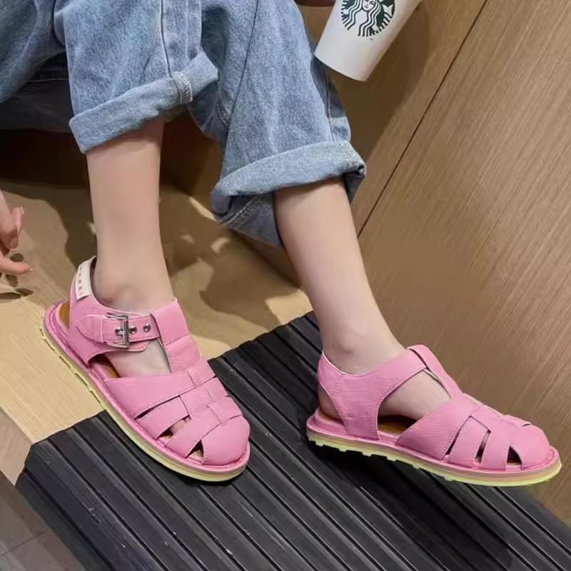 Fashion Harajuku Ulzzang Summer Platform Sandals Women Fashion Beach Casual Korean Shoes 2025 Rome Gladiator Gothic Punk Black Flats