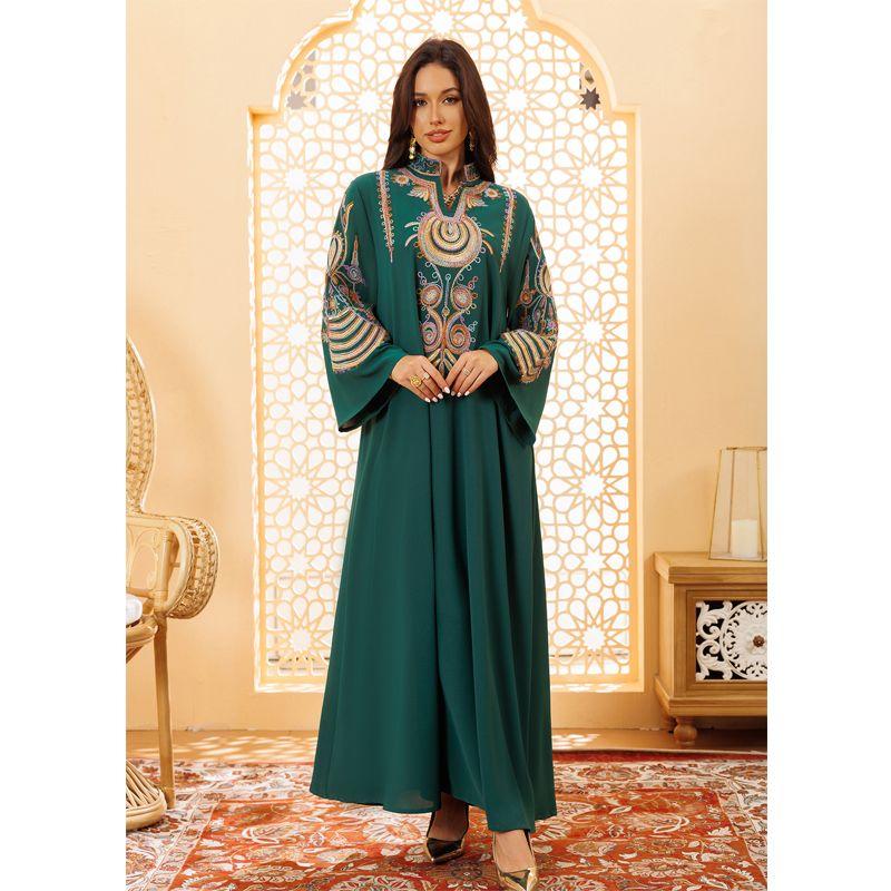 Magic Queen Middle East Women's Clothing Embroider Rope Embroidery Pullover Dubai Tourism Dress Arab Robe Dresses