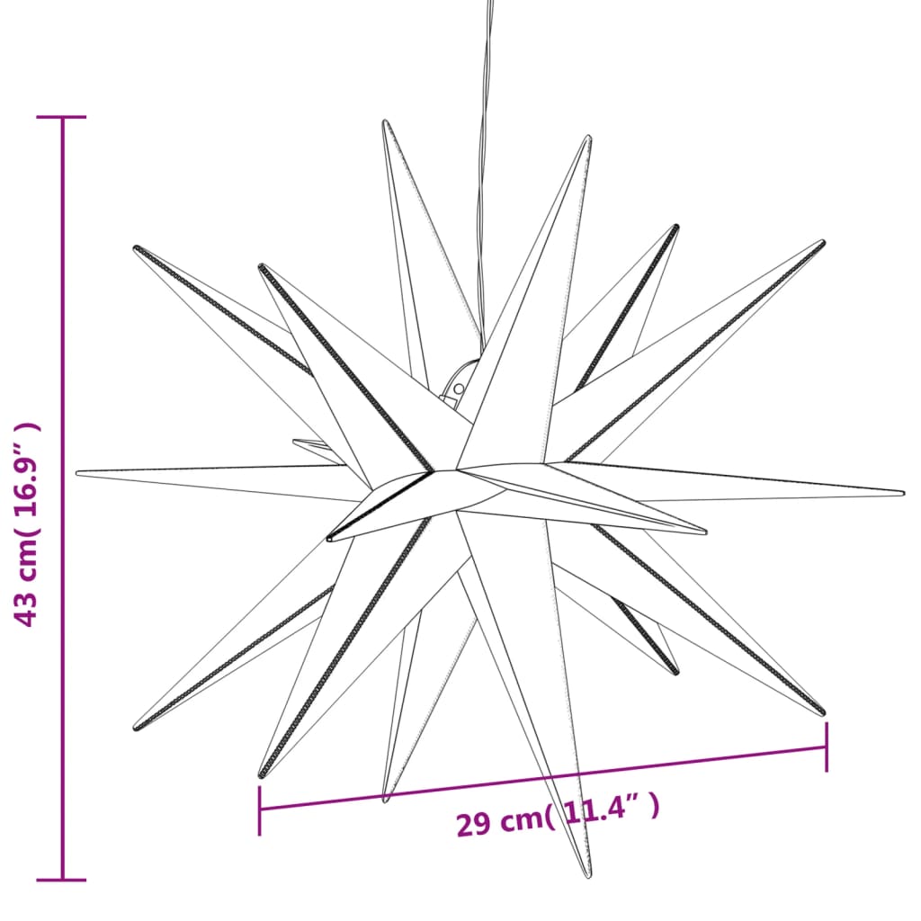 Foldable LED Christmas Star White 43 cm