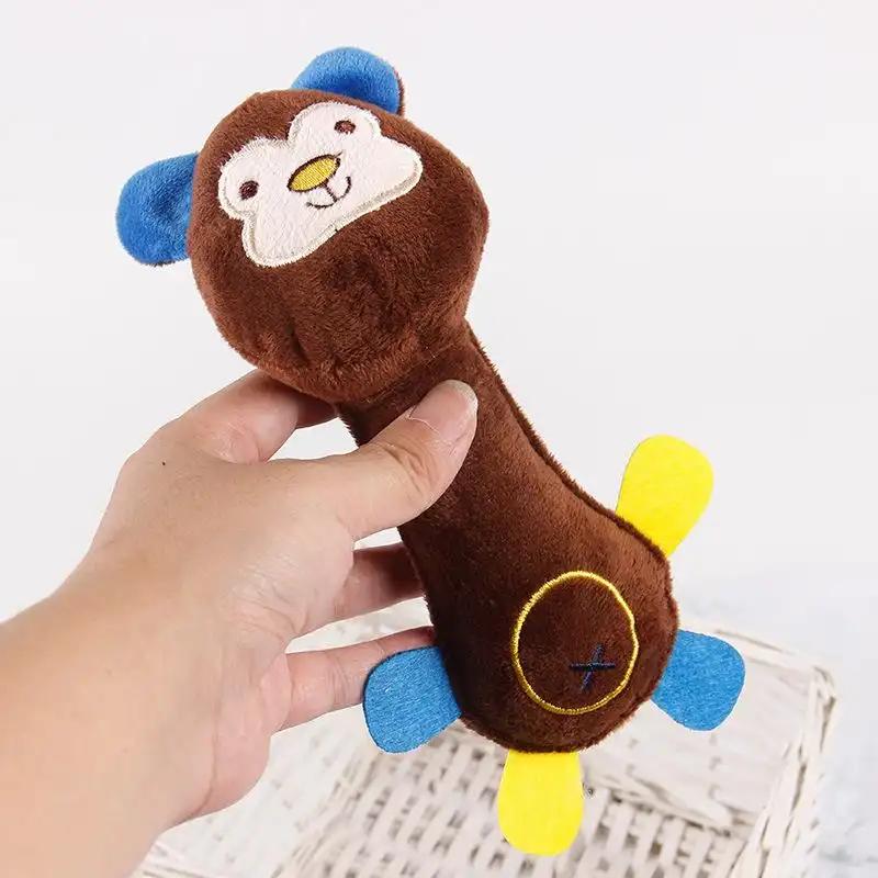 Squeaky Plush Chew Toys For Dogs And Cats Durable Smiley Animal Teethers With Bite Resistant Design Pet Supplies