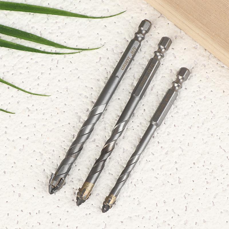 3-teiliges Vierkant-Zahnkranz-Exzenter-Twist-Bohrer-Set für Trockenbohrungen in Keramikfliesen, Glas, Marmor, Beton