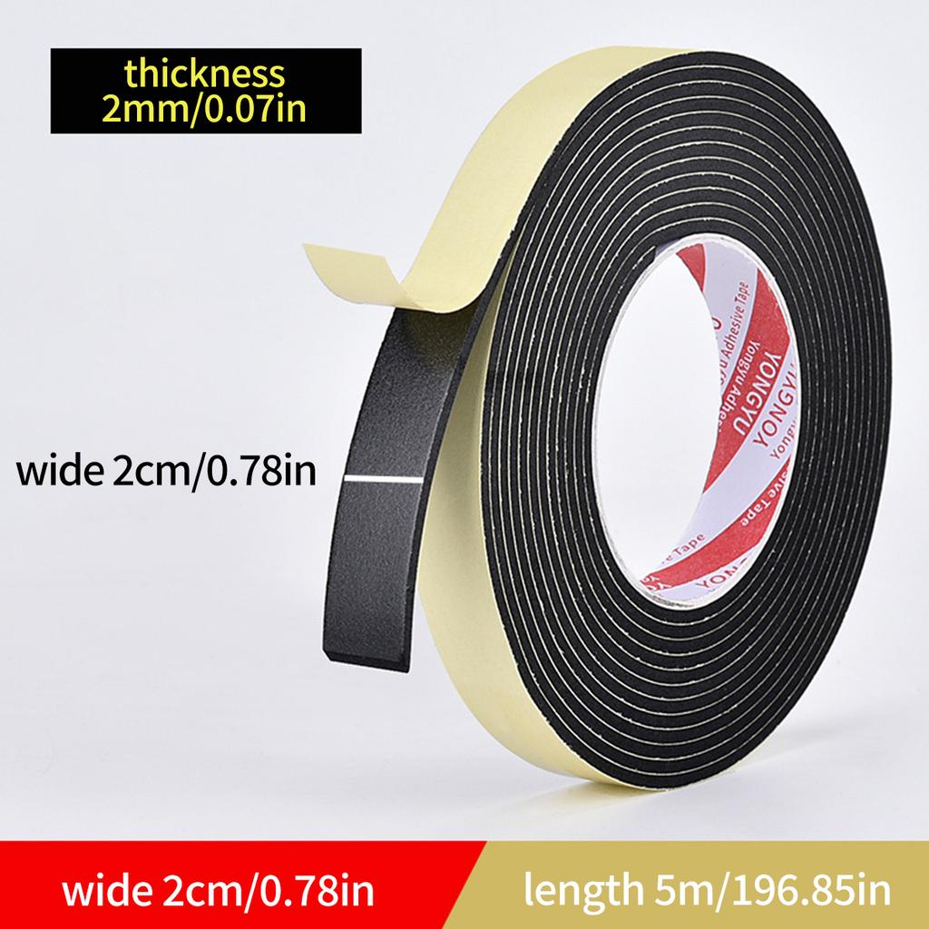 Door Window Sealing Strip Self Adhesive Sound Insulation Windproof Dust Proof Sponge Seal Strip Acoustic Foam Home Accessories