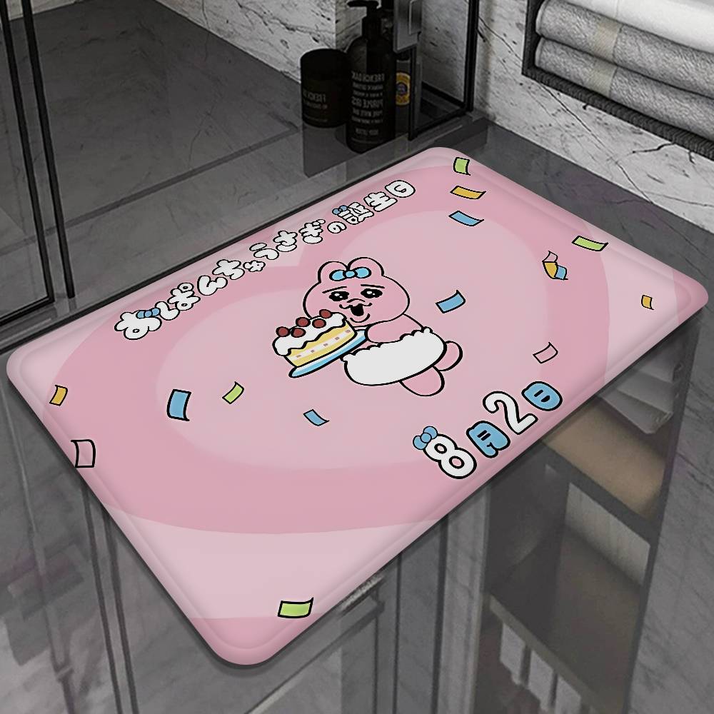 O-Opanchu U-Usagi Cartoon Cute Floor Mat Cheaper Anti-slip Modern Living Room Balcony Printed Bedside Mats