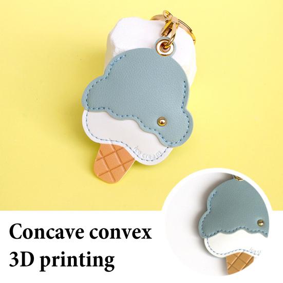 Keychain Pendant Imitation Leather Ice Cream Shape Bag Charm Access Control Card Holder Backpack