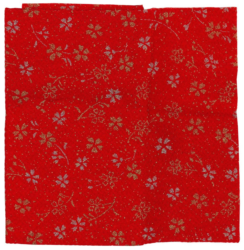 INAZUMA Kyoto Chirimen Patterned Fabric with 23cm x Cherry Blossom and Snowstorm 1 Craft Supplies Gold, Approx. 33cm, Designs, Sheet, F202-1G,